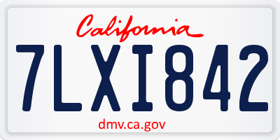 CA license plate 7LXI842