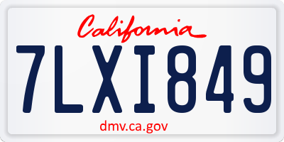 CA license plate 7LXI849