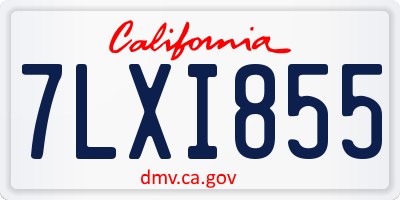 CA license plate 7LXI855