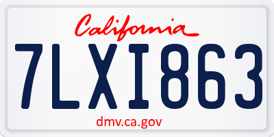 CA license plate 7LXI863