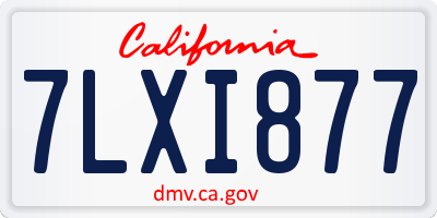 CA license plate 7LXI877