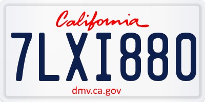 CA license plate 7LXI880