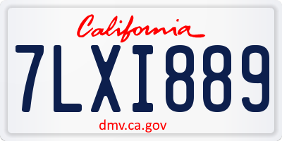 CA license plate 7LXI889