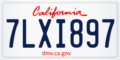 CA license plate 7LXI897