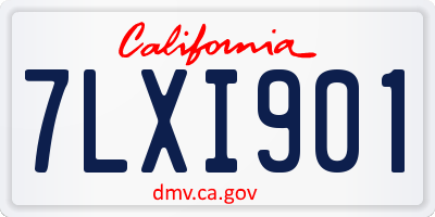 CA license plate 7LXI901