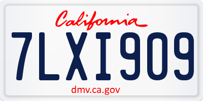 CA license plate 7LXI909