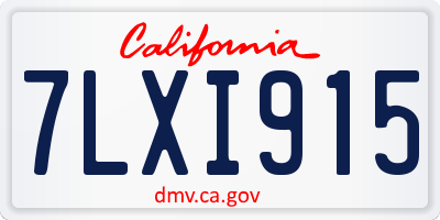 CA license plate 7LXI915