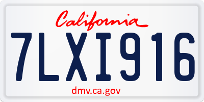 CA license plate 7LXI916
