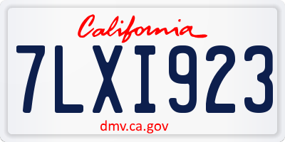 CA license plate 7LXI923