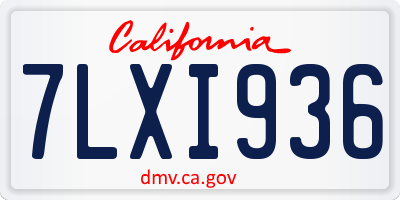 CA license plate 7LXI936