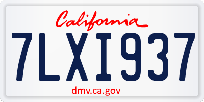 CA license plate 7LXI937