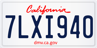 CA license plate 7LXI940