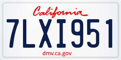 CA license plate 7LXI951