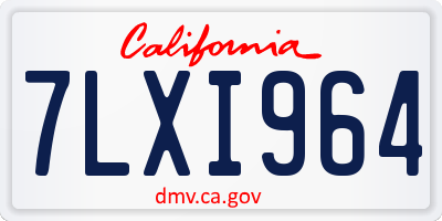 CA license plate 7LXI964