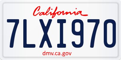 CA license plate 7LXI970