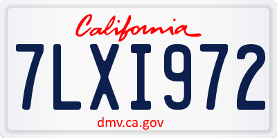 CA license plate 7LXI972