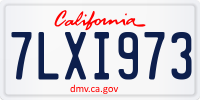 CA license plate 7LXI973