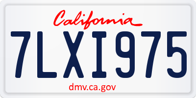 CA license plate 7LXI975