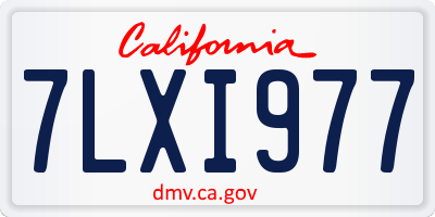 CA license plate 7LXI977