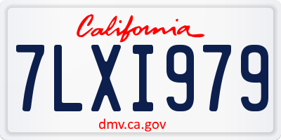 CA license plate 7LXI979