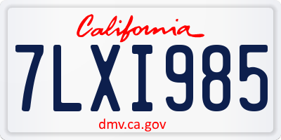 CA license plate 7LXI985