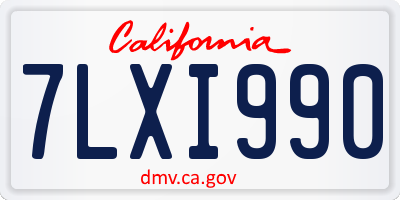 CA license plate 7LXI990