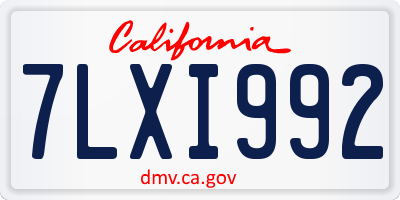 CA license plate 7LXI992