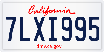 CA license plate 7LXI995