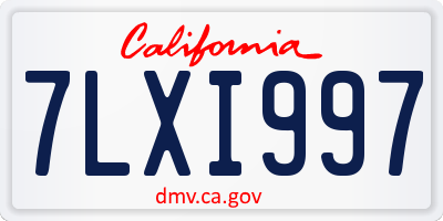 CA license plate 7LXI997