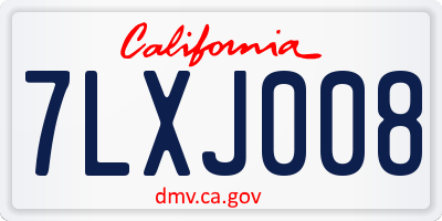 CA license plate 7LXJ008