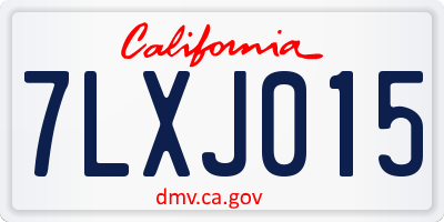 CA license plate 7LXJ015