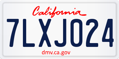 CA license plate 7LXJ024