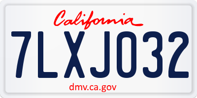 CA license plate 7LXJ032