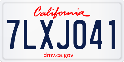 CA license plate 7LXJ041