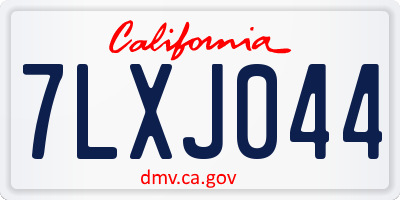 CA license plate 7LXJ044