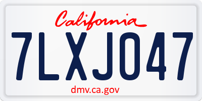 CA license plate 7LXJ047
