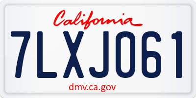 CA license plate 7LXJ061