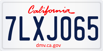 CA license plate 7LXJ065