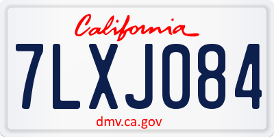 CA license plate 7LXJ084