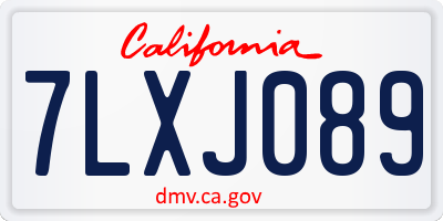 CA license plate 7LXJ089