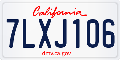 CA license plate 7LXJ106