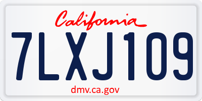 CA license plate 7LXJ109