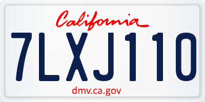 CA license plate 7LXJ110
