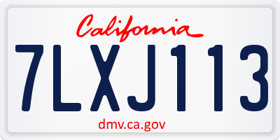 CA license plate 7LXJ113
