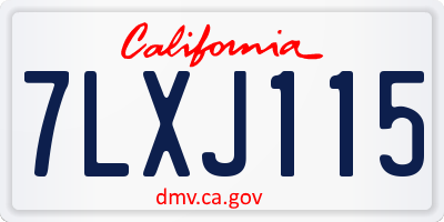 CA license plate 7LXJ115