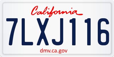 CA license plate 7LXJ116