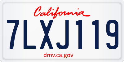 CA license plate 7LXJ119