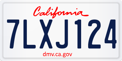 CA license plate 7LXJ124