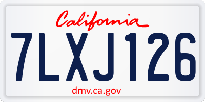 CA license plate 7LXJ126
