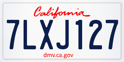 CA license plate 7LXJ127